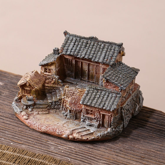 Creative micro landscape ornaments resin mini small house desktop crafts bonsai bonsai landscaping decorations pastoral