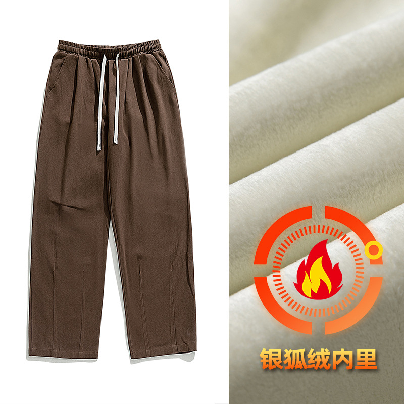Quần dài vải cotton nguyên chất Nhật Bản dành cho nam mùa xuân 2024 mới theo phong cách retro thiết kế xếp li đôi quần dài đa năng dành cho nam