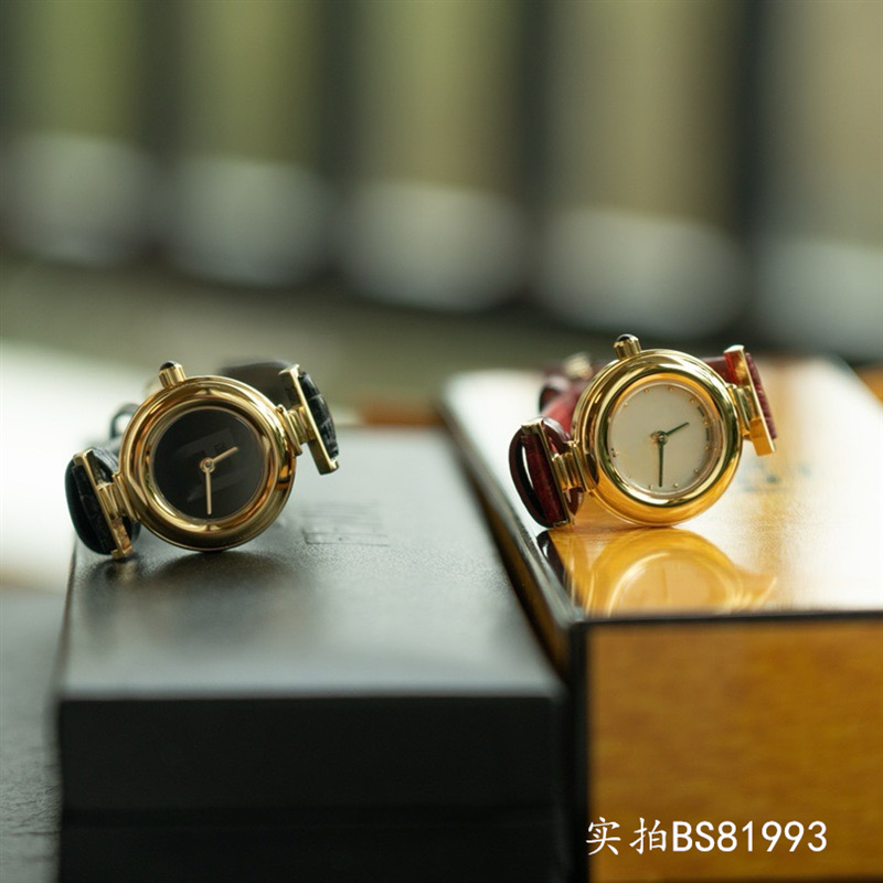 F家中古手表女复古秋冬女款高级感轻奢感气质皮带款女表小巧石英