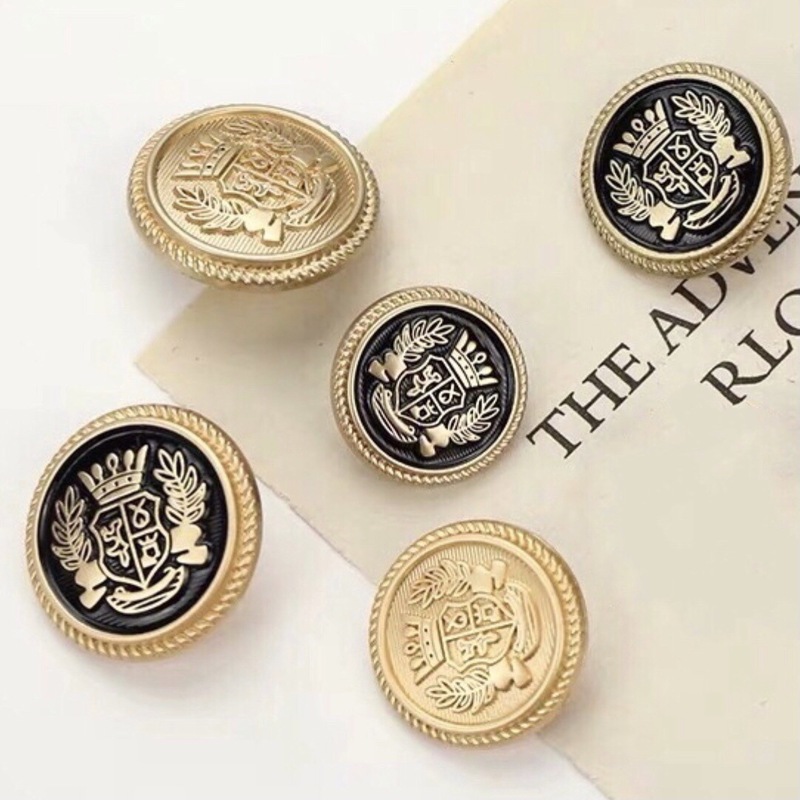 Fashionable Metal Crown Buttons Jk British Preppy Style Suit Coat Windbreaker Shirt Buttons Wheat Ear Badge Decorative Buttons Fashionable Metal Crown Buttons Jk British Preppy Style Suit Coat Windbreaker Shirt Buttons Wheat Ear Badge Decorative Buttons