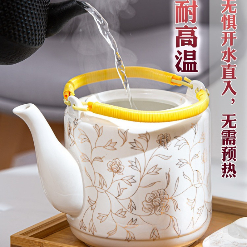 陶瓷水壶冷水壶茶壶凉水壶家用夏大凉开水壶容量玻璃装水耐高温无|undefined