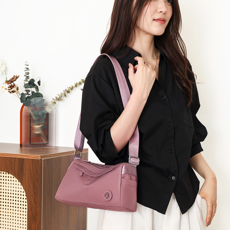 Summer new model for middle-aged women, Oxford cloth multi-layer waterproof bag, single shoulder crossbody bag with multiple compartments, women's shoulder bag
