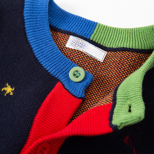 Korean style autumn and winter boys' knitted sweater children's sweater yarn baby warm cartoon cardigan children's clothing one piece agency 