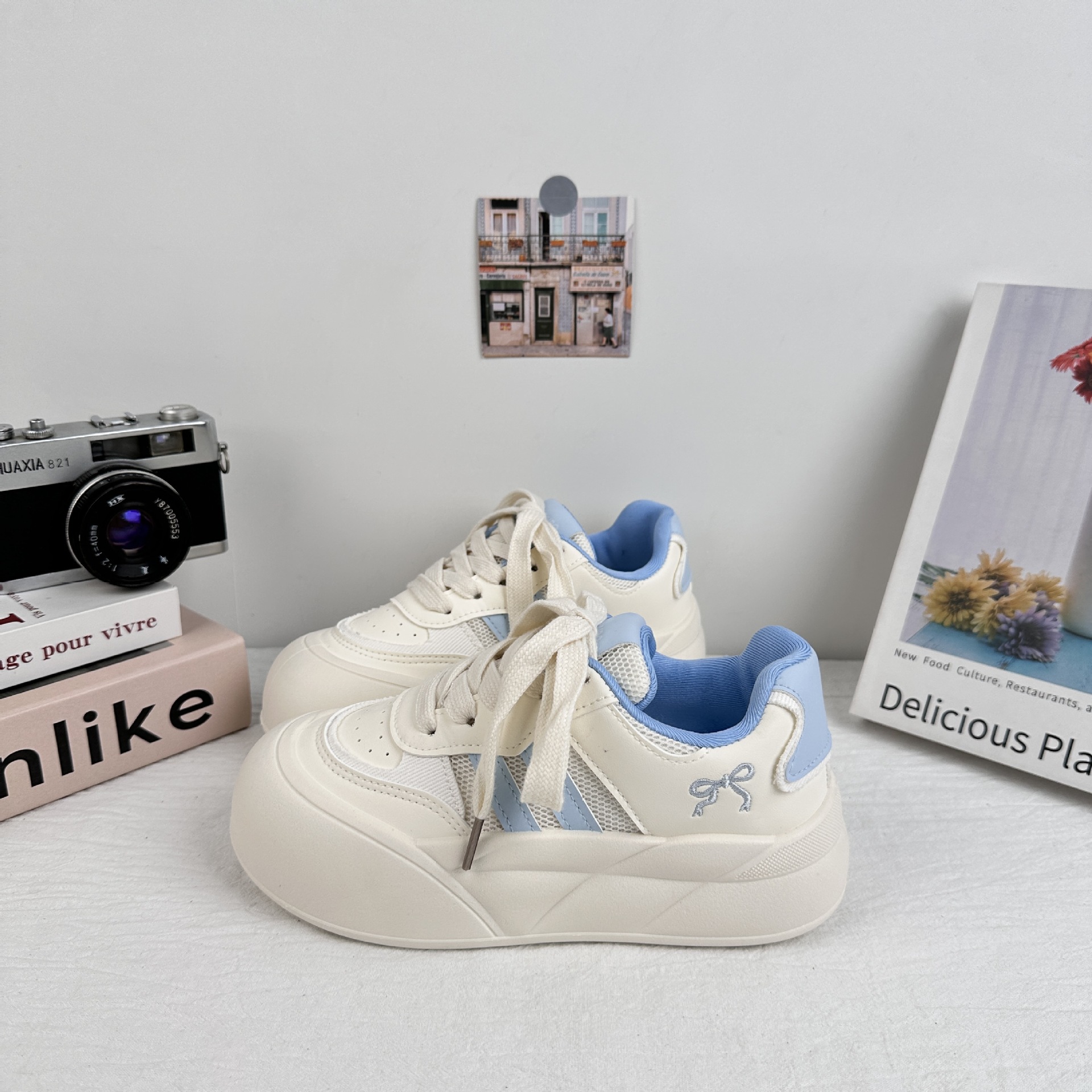 Onda lejana dulces zapatos de hojaldre para mujer 2025 nuevos zapatos de tablero de malla de suela gruesa de verano zapatos de pan de todo fósforo zapatos casuales