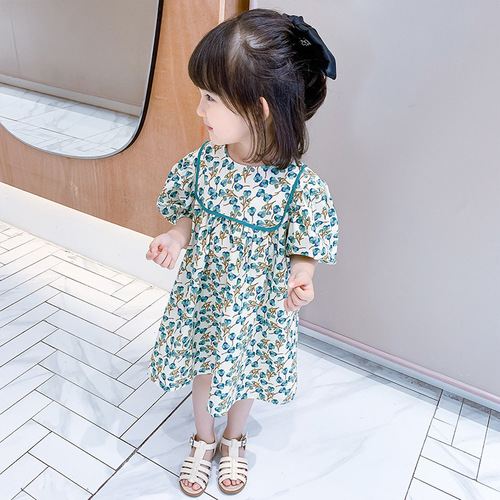 Children's summer style skirt, girl's floral cotton skirt, little girl princess skirt, baby summer dress, Korean style dress