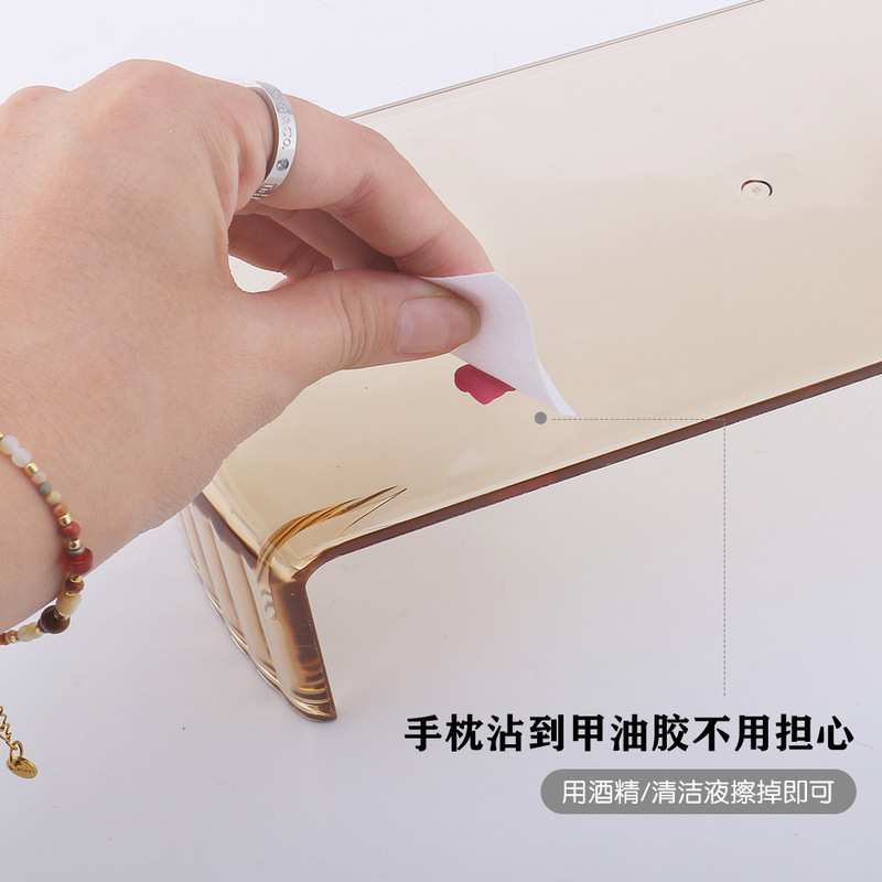 亚克力条纹美甲手枕  做美甲专用手枕简约透明增高款护腕美甲托架|undefined