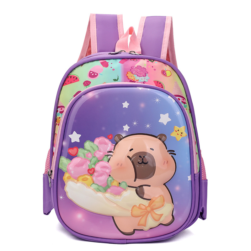 Transfronteriza mayorista de 12 pulgadas Kapibara caricatura mochila infantil encantadora mochila de jardín de infantes 3D shell