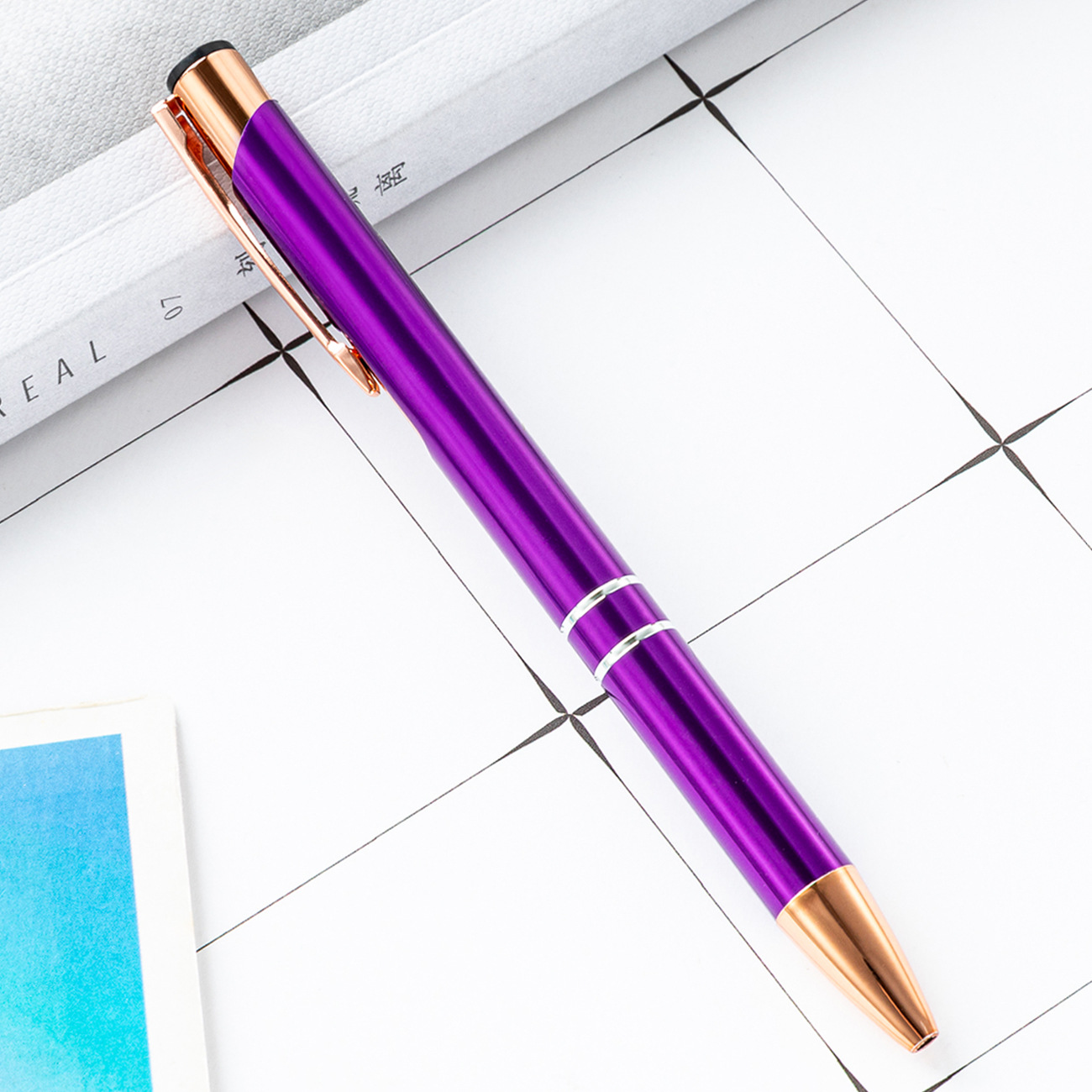 Metal bolígrafo de presión dos bobinas de aluminio barra de pluma de negocios puede imprimir logotipo publicitario regalo bolígrafo promocional fábrica al por mayor