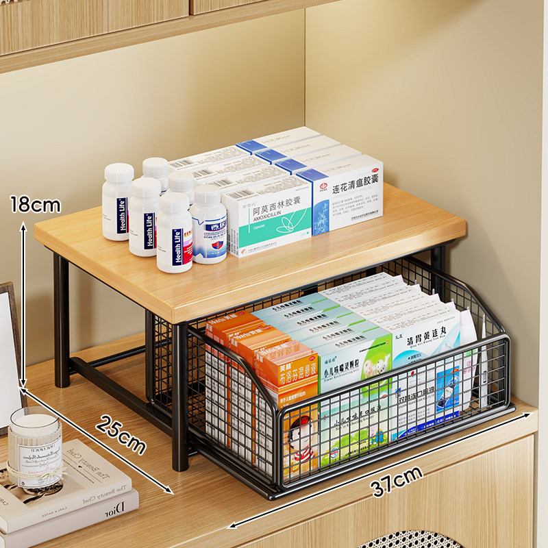 Gabinete Organizador de Medicamentos de Mesa de Madera, Resistente a la Humedad, para el Hogar