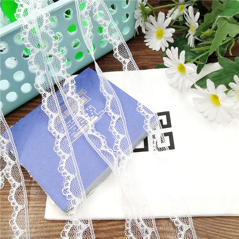 1.3cm无弹蕾丝花边小曲芽丝带网纱花边蝴蝶结丝带饰品帽子装饰