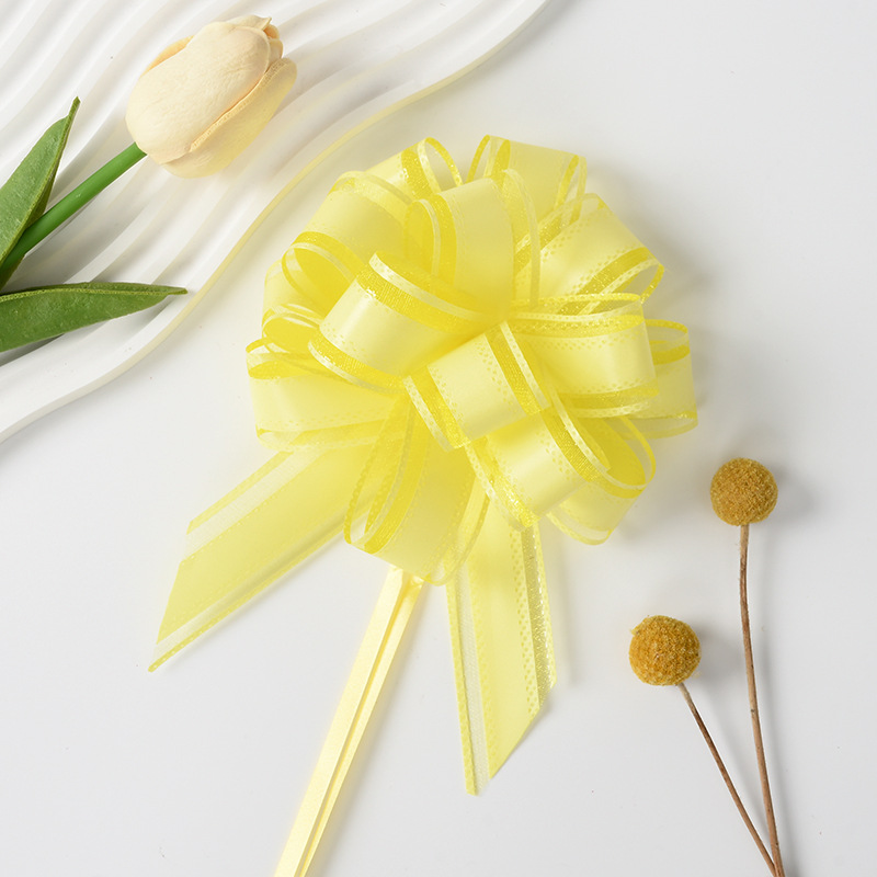 Transfronterizo Amazon 30 Medio Color natural Hilo de nieve simple y elegante Flor de dibujo esférico Regalos navideños Empaquetado de flores Cinta