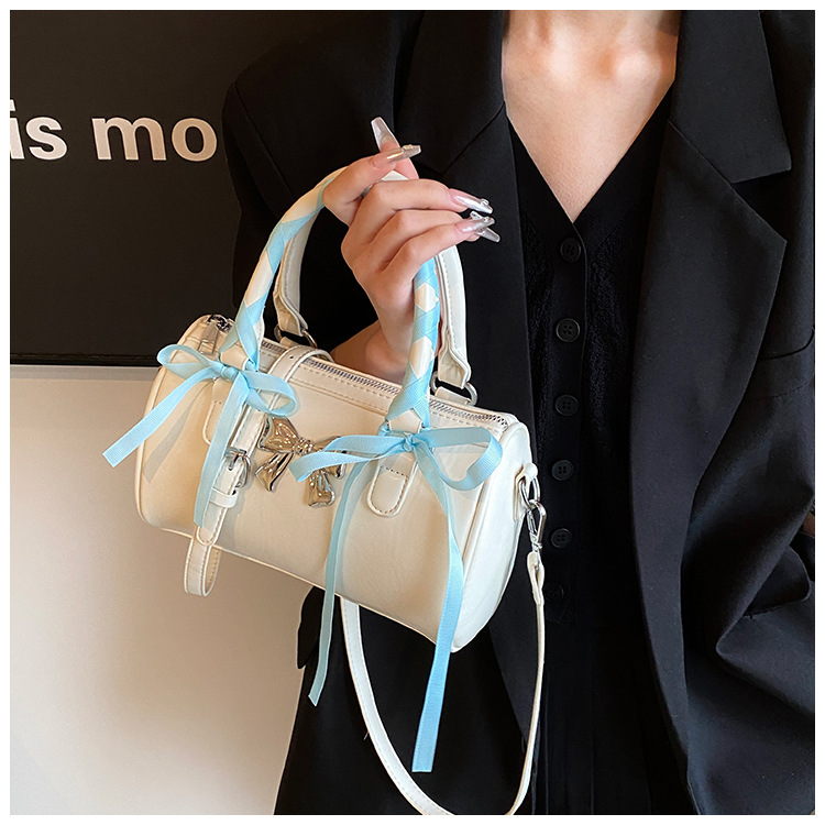 Women's Medium Pu Leather Bow Knot Elegant Zipper Crossbody Bag display picture 8