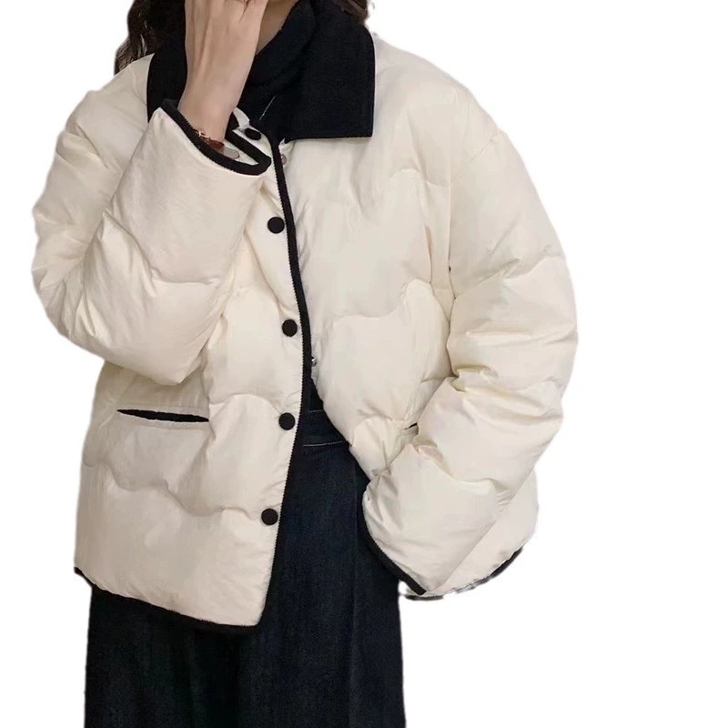 Down Jacket 2024 Short Oversize, Korean Style, Increased Thickness, Chanel-style, Down-filled
