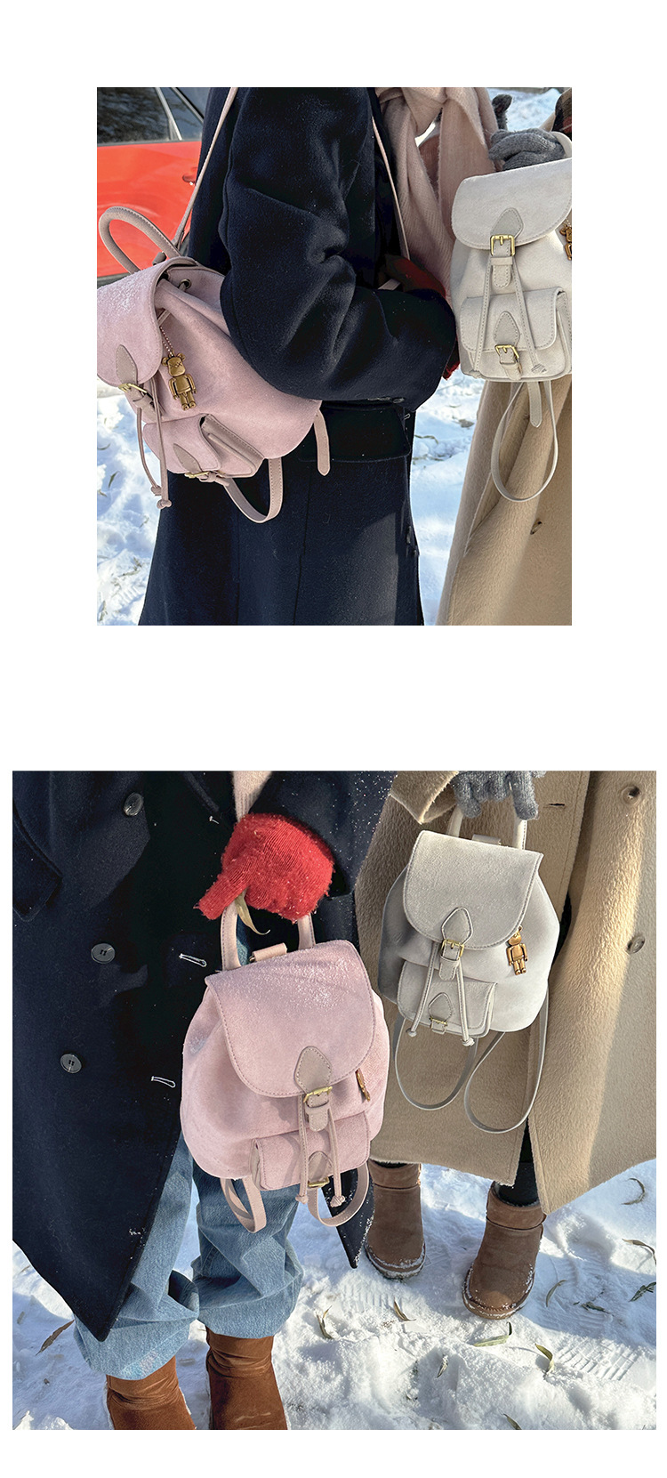 Women's Suede Backpack Versatile Casual Shoulder Bag For Women_voghion.com