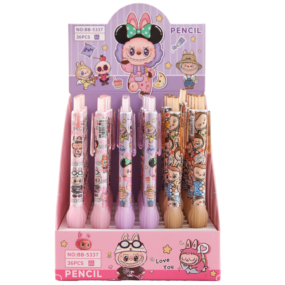 Creativo lápiz automático de tela pequeña, lápiz activo de alto valor facial sin cortar, papelería para estudiantes de primaria