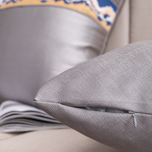 New Chinese style jacquard webbing sofa pillow living room simple light luxury pillow case lace embroidery waist back cushion pillow