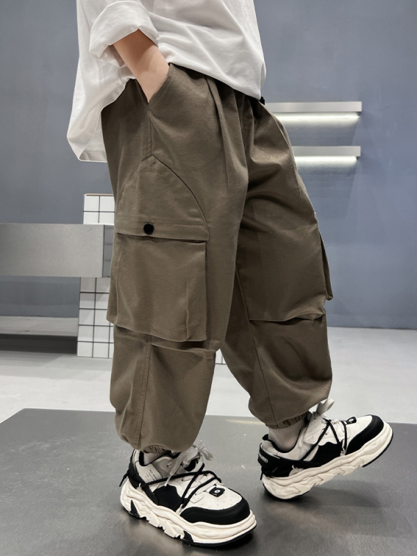 儿童春秋裤子2025新款大童洋气秋季工装裤男童秋装休闲运动长裤潮|undefined