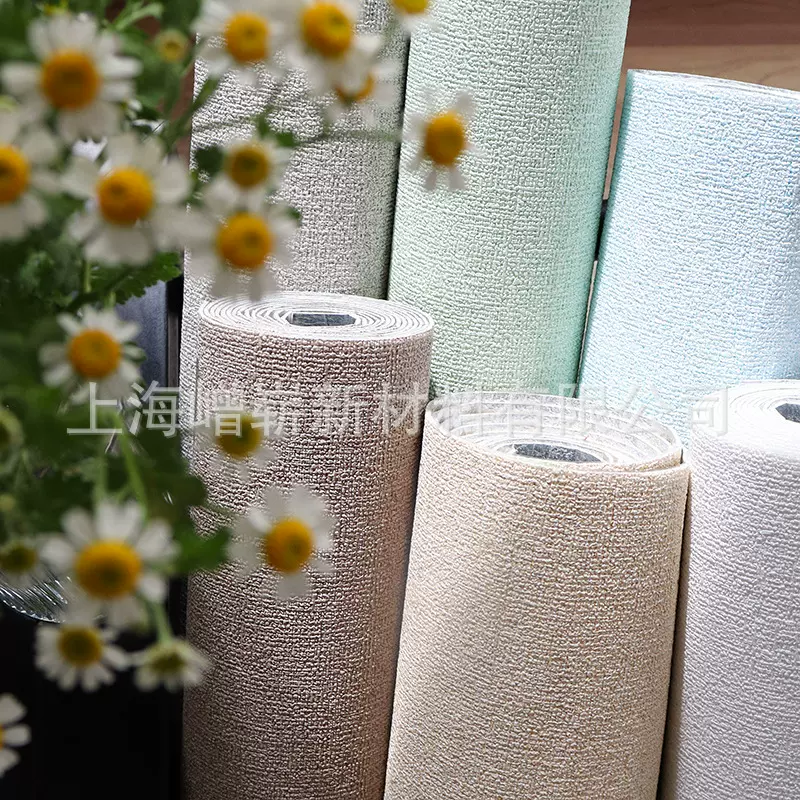 墙纸自粘3d立体墙贴亚麻卷材墙纸自粘批发墙贴硅藻泥卧室防水墙纸