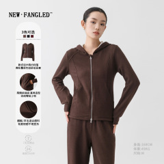 秋季帽衫女连帽新款纸片人醋酸羊毛云感针织外套显瘦短款休闲上衣