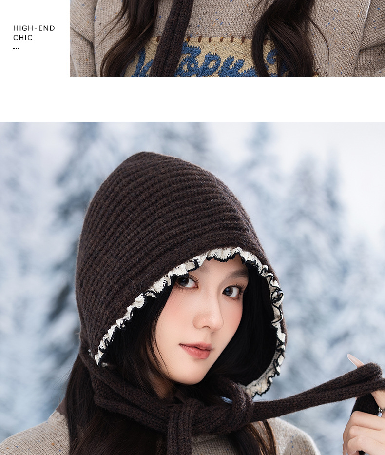 Versione coreana versatile in pizzo lavorato a maglia, grande circonferenza, antivento, caldo, annodabile, morbido, autunno inverno, spesso_voghion.com