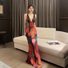 Southeast Asia Slim Fit Pure Desire Lace Perspective Sexy Open Back Holiday Dress