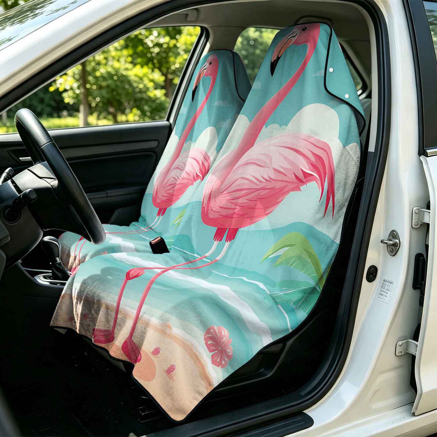 2-piece dual-use car seat cover, ultra-fine fiber, can be used as a beach towel, printed car protective seat cover 13