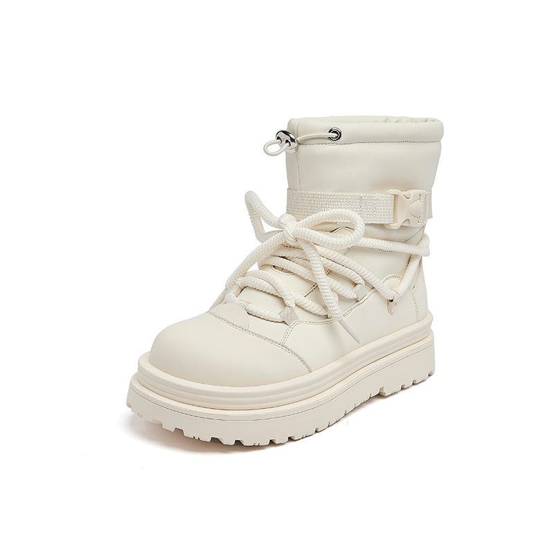 Botas de nieve para mujeres 2025 invierno nuevas botas cortas de lana gruesas botas de algodón gruesas botas de Martin