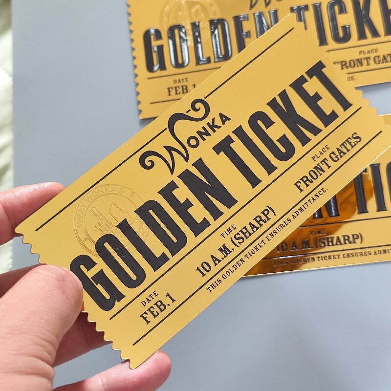 Factory Direct Supply Plastic Gold Foil Card Charlie Chocolate Gold Coupon Chocolate Wonka Commemorative Card Collectible Card Factory Direct Supply Plastic Gold Foil Card Charlie Chocolate Gold Coupon Chocolate Wonka Commemorative Card Collectible Card