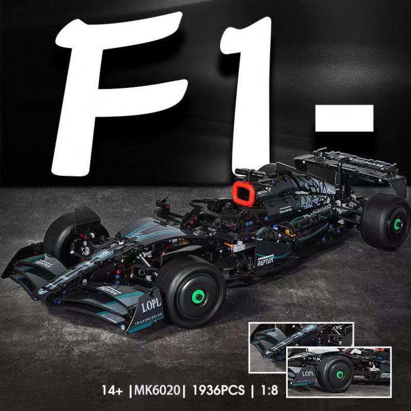 Bloques POPK MK6020 Caballero Oscuro Mercedes-Benz F1 modelo de grupo mecánico de juguetes para adultos de alta dificultad
