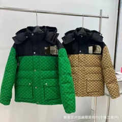 跨境外贸新款冬季刺绣复古宽松连帽面包服男女同款时尚百搭棉服外