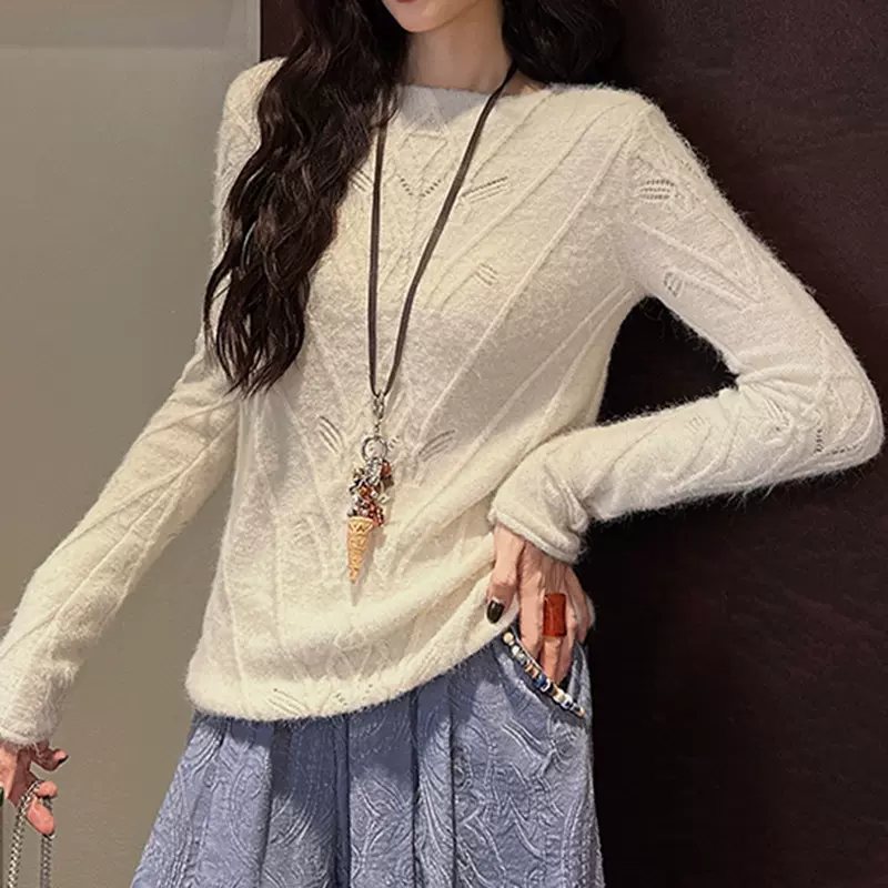 【言秋】纽花毛衣慵懒高级感秋冬女针织衫2025冬季新款潮流毛衣女