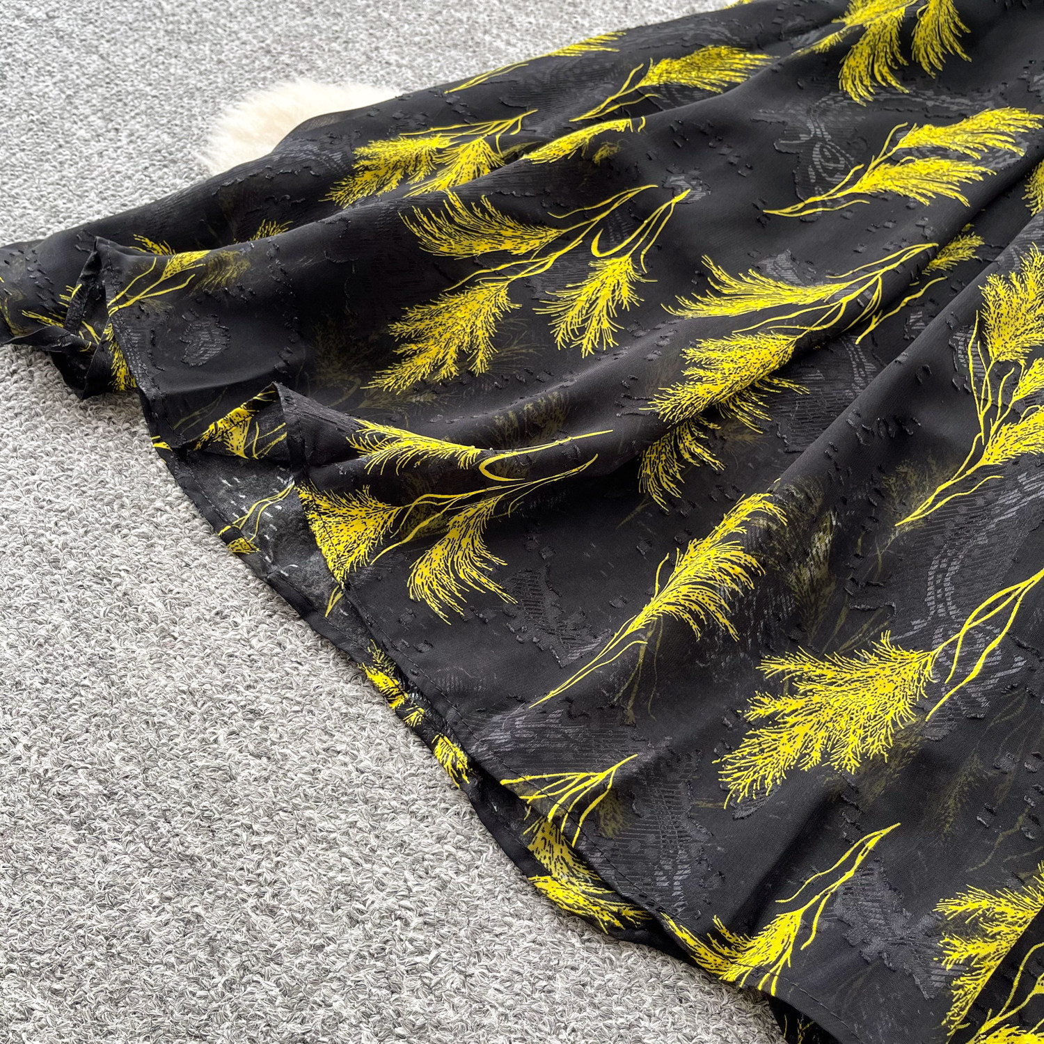 Retro Print Stand Collar Long Sleeve Dress Korean Style Slim Fit Waist Cinching A Line Elegant Long Dress For Women Summer Commuting_ecoleips.com
