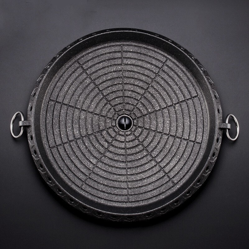 Factory Direct Sales Slate Barbecue Plate Portable Barbecue Plate Round Slate Barbecue Grill Roast Duck Outdoor Barbecue