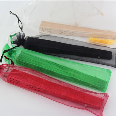 En stock 6*26 ventilador Blanco Bolsa de malla/color sólido perla bolsa de hilo/organza bolso de la joyería bolsa de embalaje