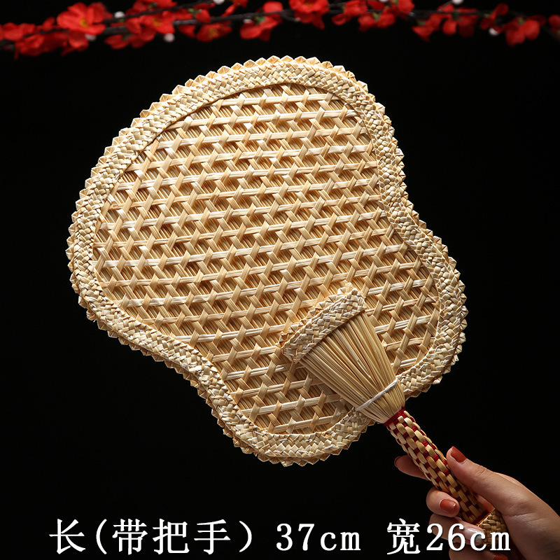 手作りの蒲扇芭蕉扇夏の赤ちゃん蚊よけ扇子の古い中国風麦わら草編み夏の子供|undefined