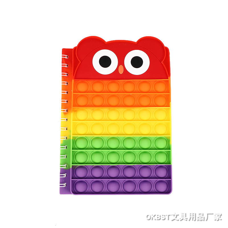 Ratón asesino pionero cuaderno educativo burbuja libro de descompresión lindo de dibujos animados pop it juguete Arco Iris prensa libro de música