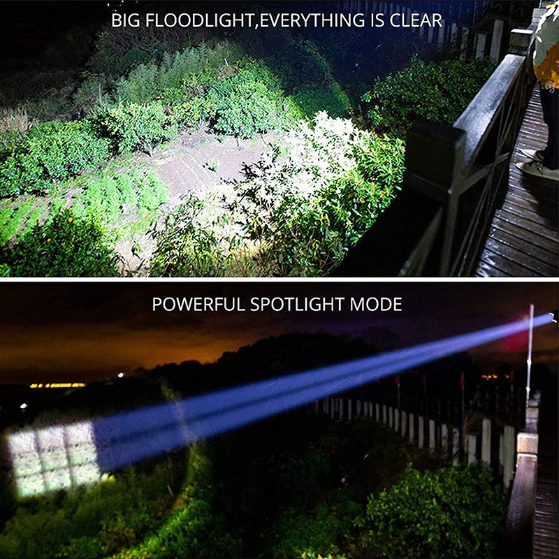 Linterna de luz fuerte transfronteriza iluminación al aire libre impermeable remoto LED de emergencia portátil multifunción USB linterna recargable