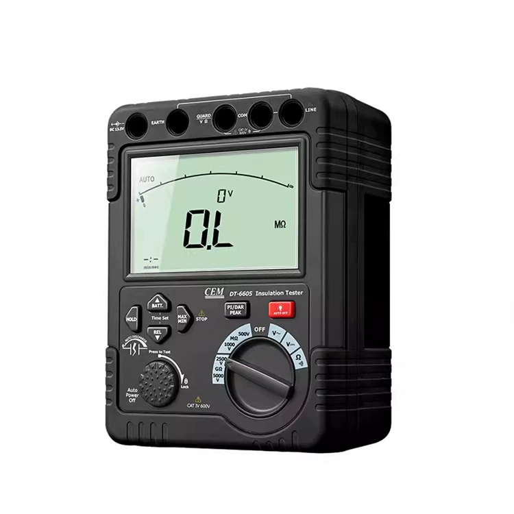 Huashashang CEM высоковольтный тестер сопротивления изоляции DT-6605 переменного и постоянного тока Высокоточный изолирующий счетчик