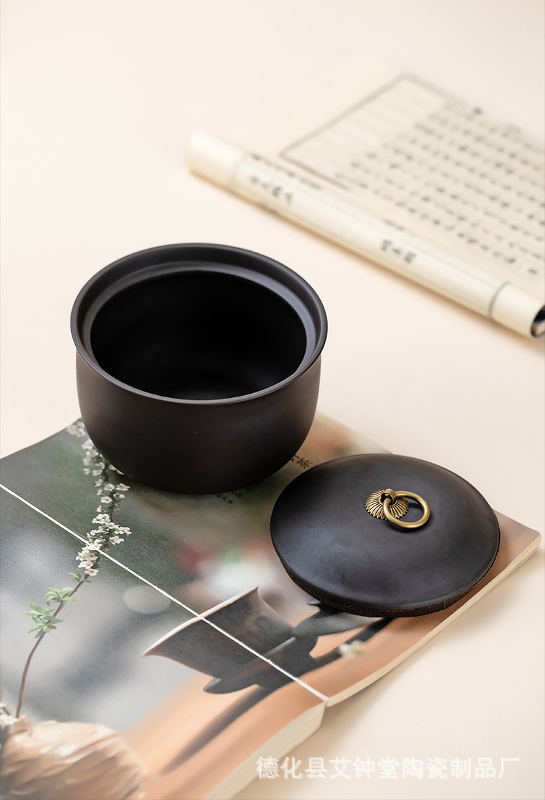 Ceramic Sealed Storage Jar Chinese Style Airtight Herbal Paste Container 501-800ml Moisture Proof Tea Caddy specifications