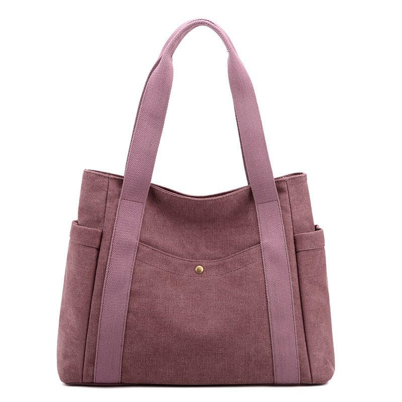 Fashion Korean Style New Handbag Canvas Tote Bag Simple Retro Large Capacity Shoulder Bag For Women - Thumbnail 7
