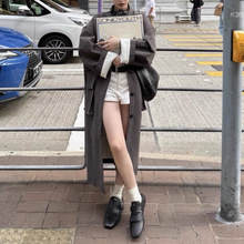 小众系不一样的一件复古长款风衣女立领外套