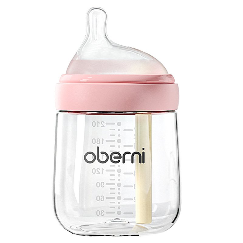 Biberón de Vidrio Anticólico para Recién Nacido de Vidrio de Borosilicato