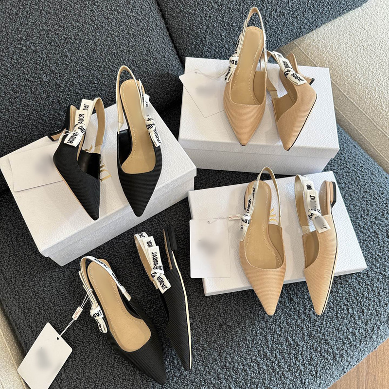 D Letter Sandals for Women 2025 New Pointed Toe Kitten Heel Bow Nude Stiletto High Heels Flats Shoes D Letter Sandals for Women 2025 New Pointed Toe Kitten Heel Bow Nude Stiletto High Heels Flats Shoes