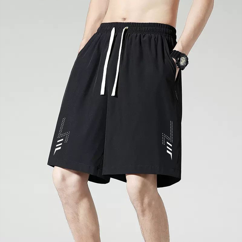 2024 New Ice Silk Quick-drying Shorts Men's Summer Outer Wear Thin Sports Running Casual Five-point Air-conditioning Pants