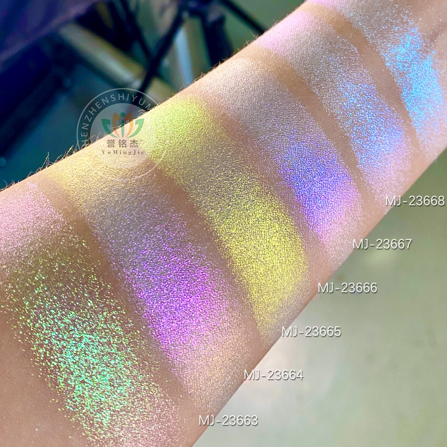 跨境新品变色龙粉眼影幻彩霓虹粉变色偏光化妆品变色龙珠光粉汽车