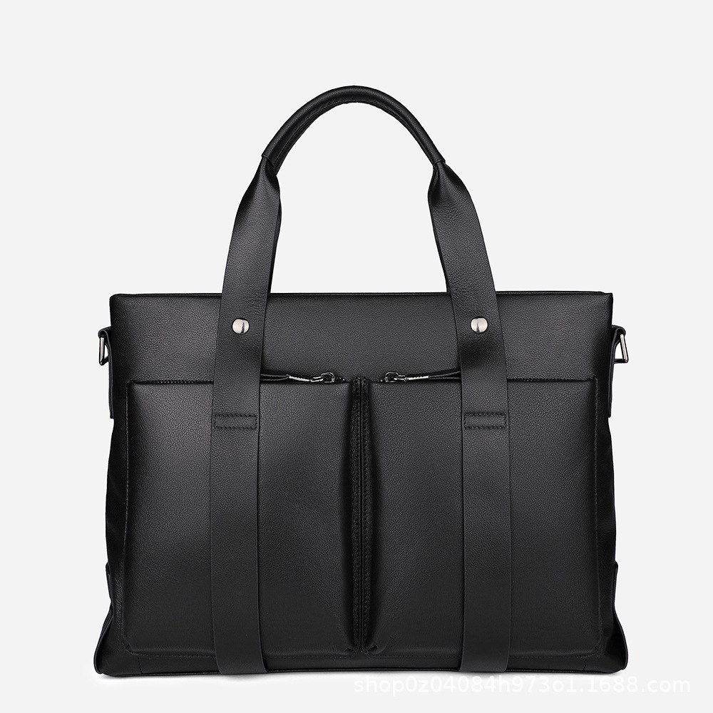 跨境牛皮男士公文包批发单肩斜挎包头层牛皮大容量商务电脑手提包