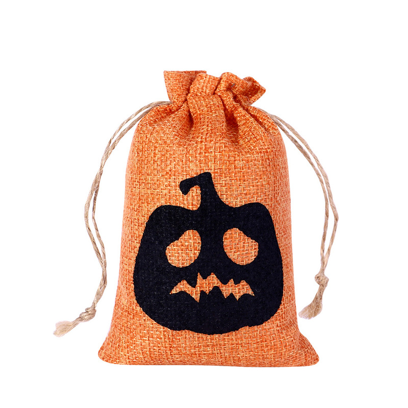クロスボーダーハロウィンギフトバッグ在庫卸売子供用キャンディーバッグカボチャリネン巾着袋カスタマイズ|undefined