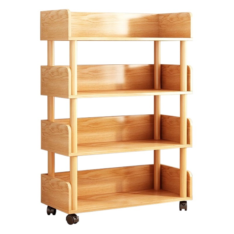 Estantería de almacenamiento de piso estante de almacenamiento dormitorio montado en la pared con ruedas simple moderno producto estante de almacenamiento estante