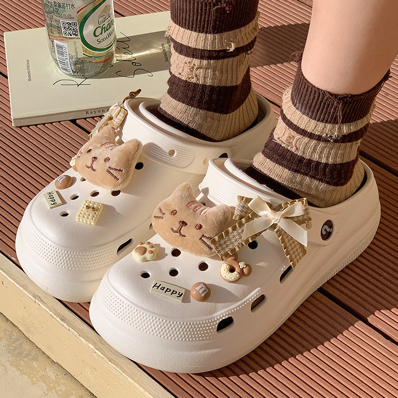Eva New Thick-Soled Clogs for Women, Non-Slip Soft Sole Beach Summer Outdoor Wear Height-Increasing Closed-Toe Fashion Sandals