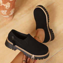 跨境大码休闲短靴女2025年秋冬季新款高帮休闲时尚短靴休闲单鞋女